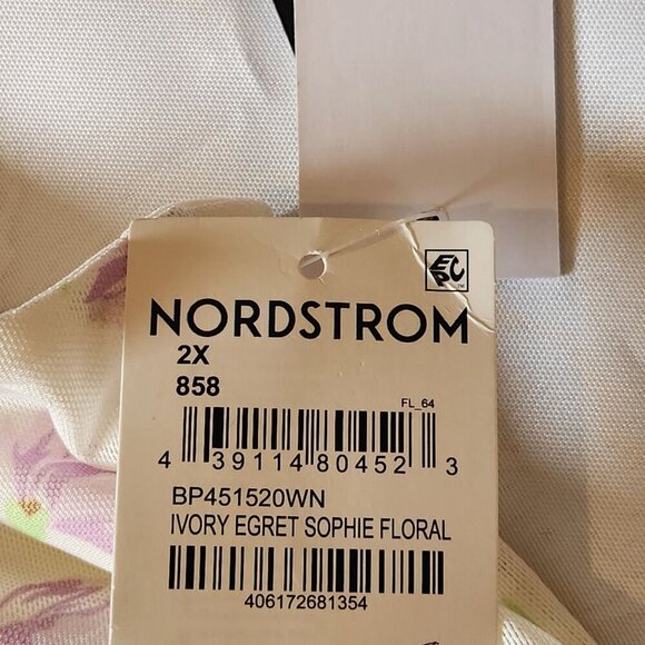BP Nordstrom‎ Tank Top Camisole Women's 2X Ivory Sophie Floral Cinched Front - Picture 3 of 3